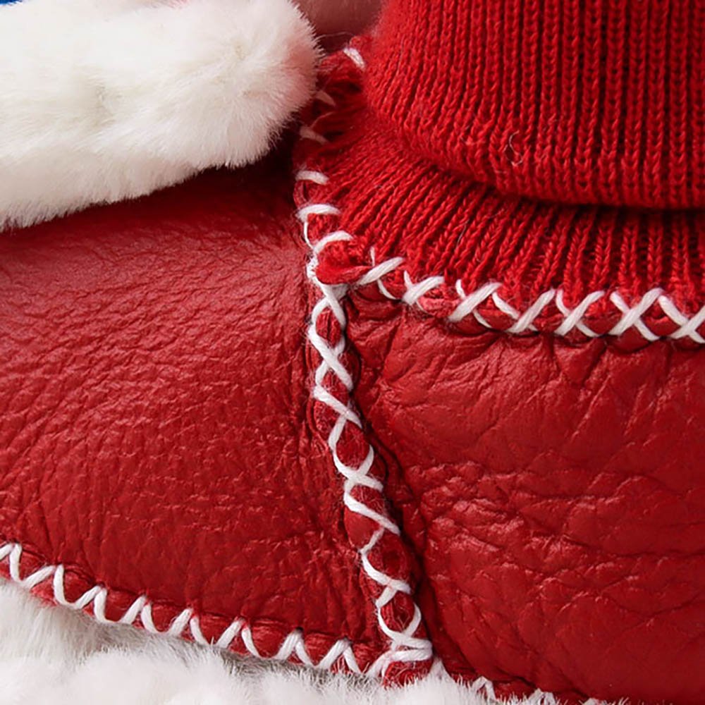 Shiny Red Ruffled Lucky Dragon Christmas themed Booties/Socks for Christmas Party, 0-12 months - Little Surprise BoxShiny Red Ruffled Lucky Dragon Christmas themed Booties/Socks for Christmas Party, 0-12 months
