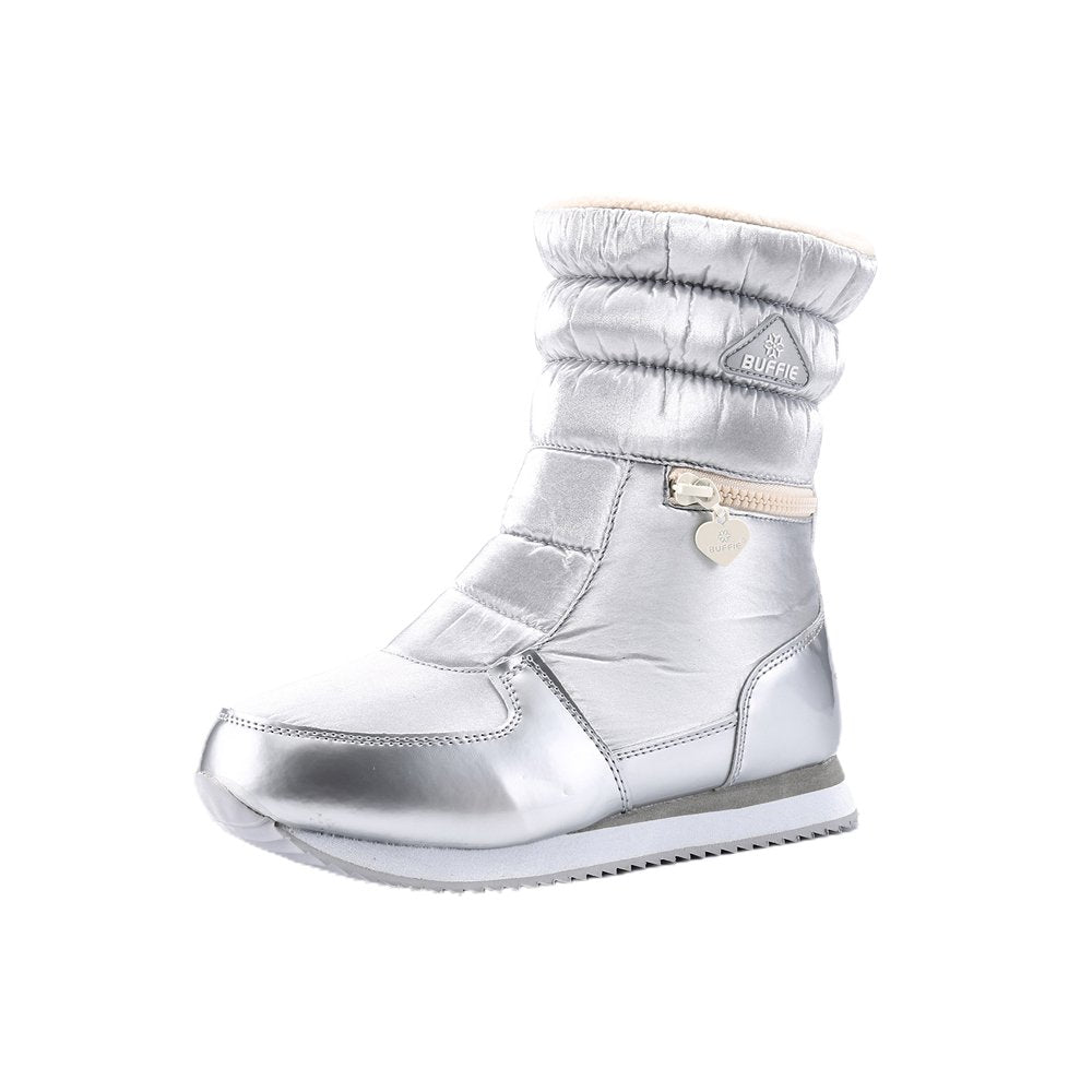 Silver Zipper Women Winter Snowboots Little Surprise Box