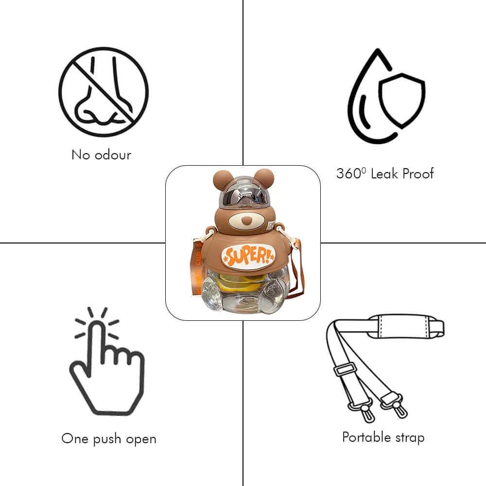 Super cool Kelly Jo Water bottle for Kids and Adults, 1200 ml, Brown - Little Surprise BoxSuper cool Kelly Jo Water bottle for Kids and Adults, 1200 ml, Brown