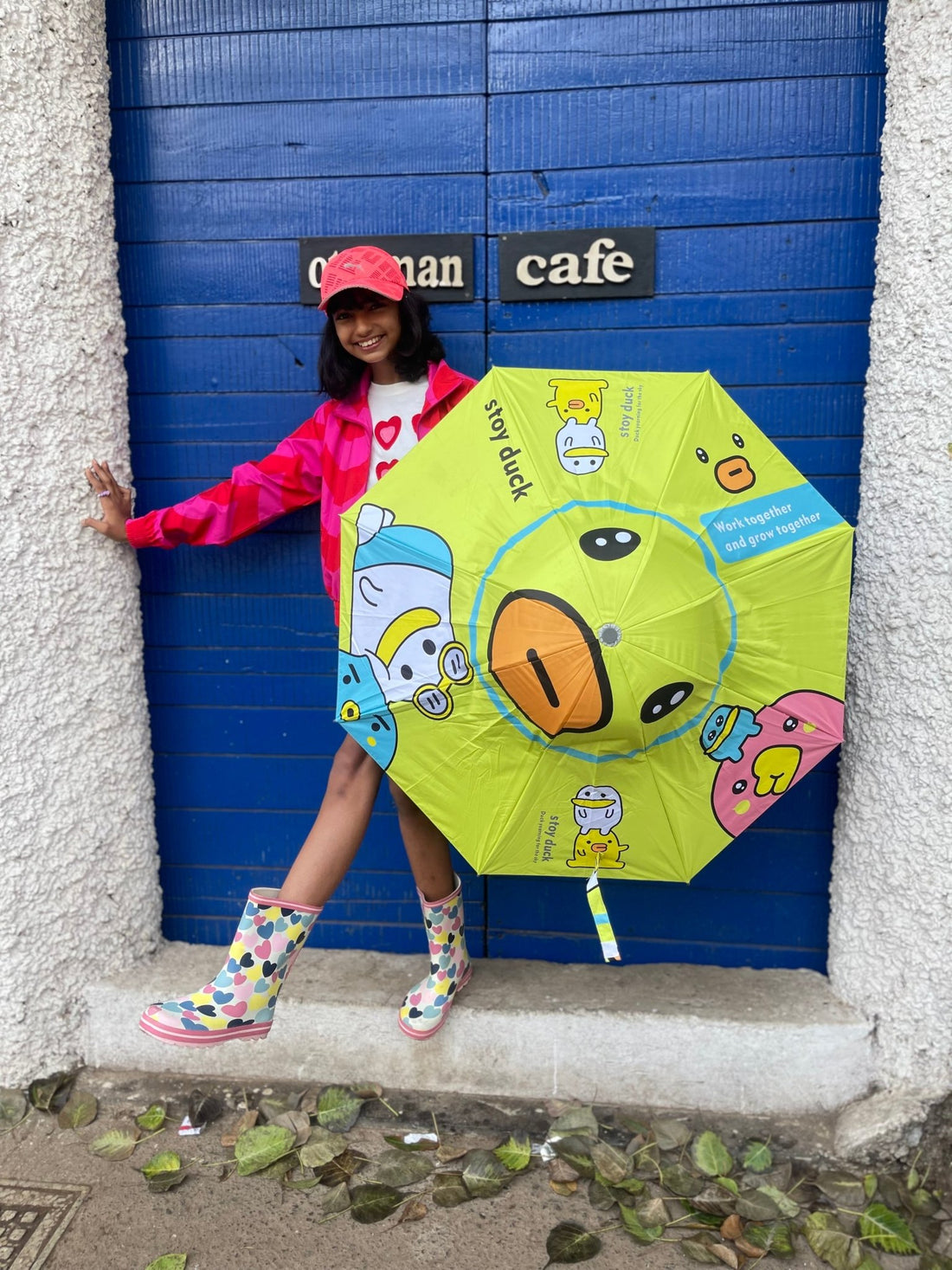 Toy Duck theme, Unique Spanish Patio Style Kids Umbrella, 5-12 years,Green - Little Surprise BoxToy Duck theme, Unique Spanish Patio Style Kids Umbrella, 5-12 years,Green