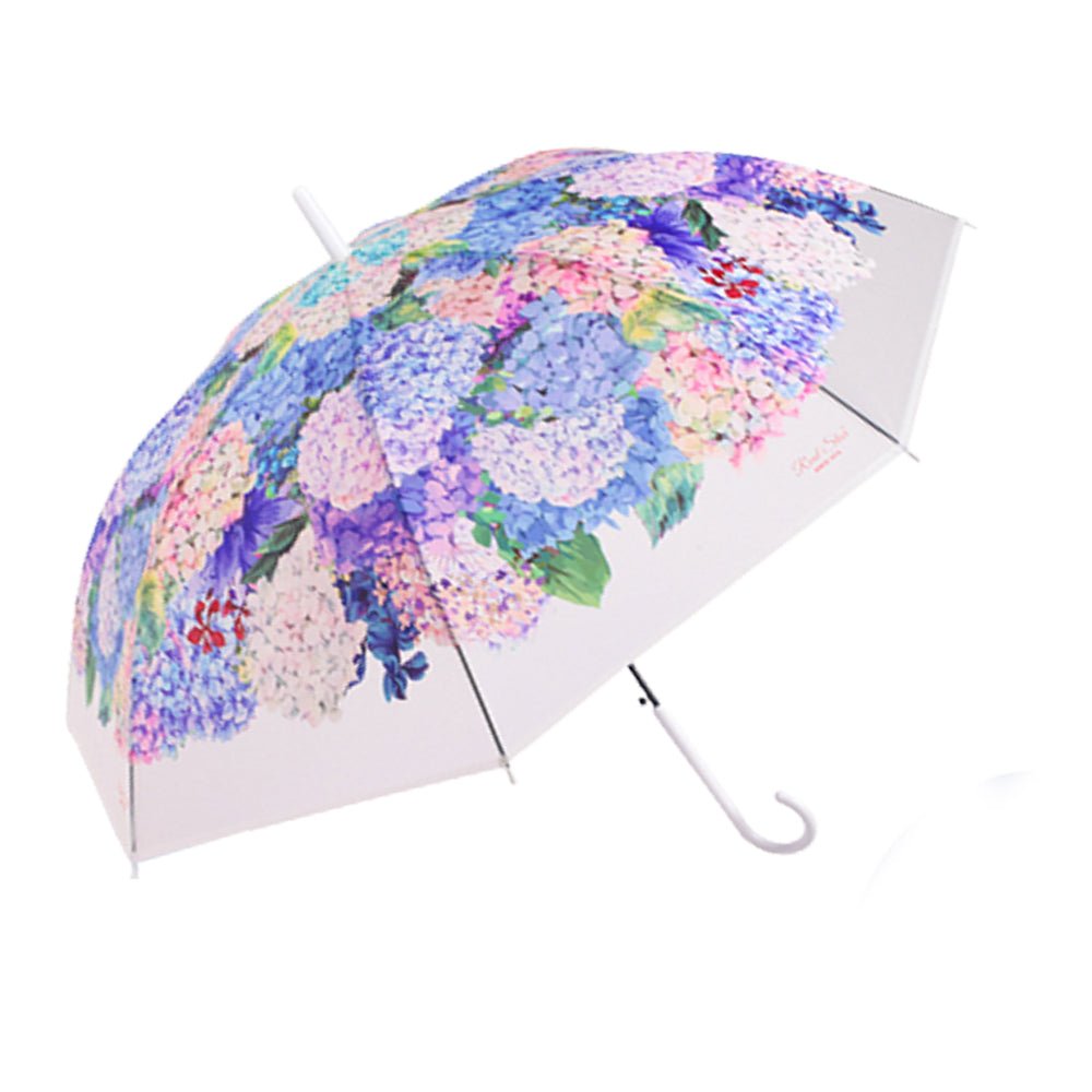 White Hydrangea Bunch Floral Print Translucent All-season Umbrella for Kids & Adults - Little Surprise BoxWhite Hydrangea Bunch Floral Print Translucent All-season Umbrella for Kids & Adults