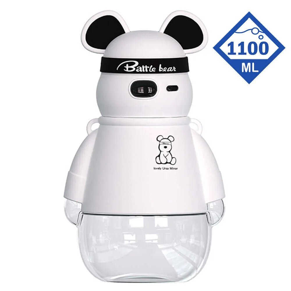 White, Kelly Jo Bear water bottle for Kids and Adults, 1100 ml, Black - Little Surprise BoxWhite, Kelly Jo Bear water bottle for Kids and Adults, 1100 ml, Black