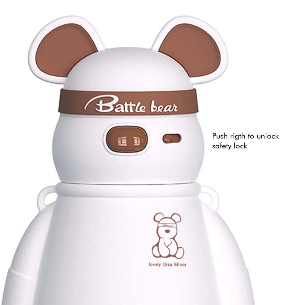 White, Kelly Jo Bear water bottle for Kids and Adults,1100 ml, Brown - Little Surprise BoxWhite, Kelly Jo Bear water bottle for Kids and Adults,1100 ml, Brown