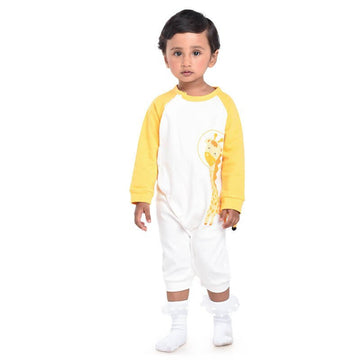 Yellow Giraffe Print Romper, 2-3 yrs Unisex Kids Wear - Little Surprise BoxYellow Giraffe Print Romper, 2-3 yrs Unisex Kids Wear