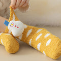 Yellow Xmas Snowman theme Woolen Christmas Socks for Infants (0-12) months - Little Surprise BoxYellow Xmas Snowman theme Woolen Christmas Socks for Infants (0-12) months