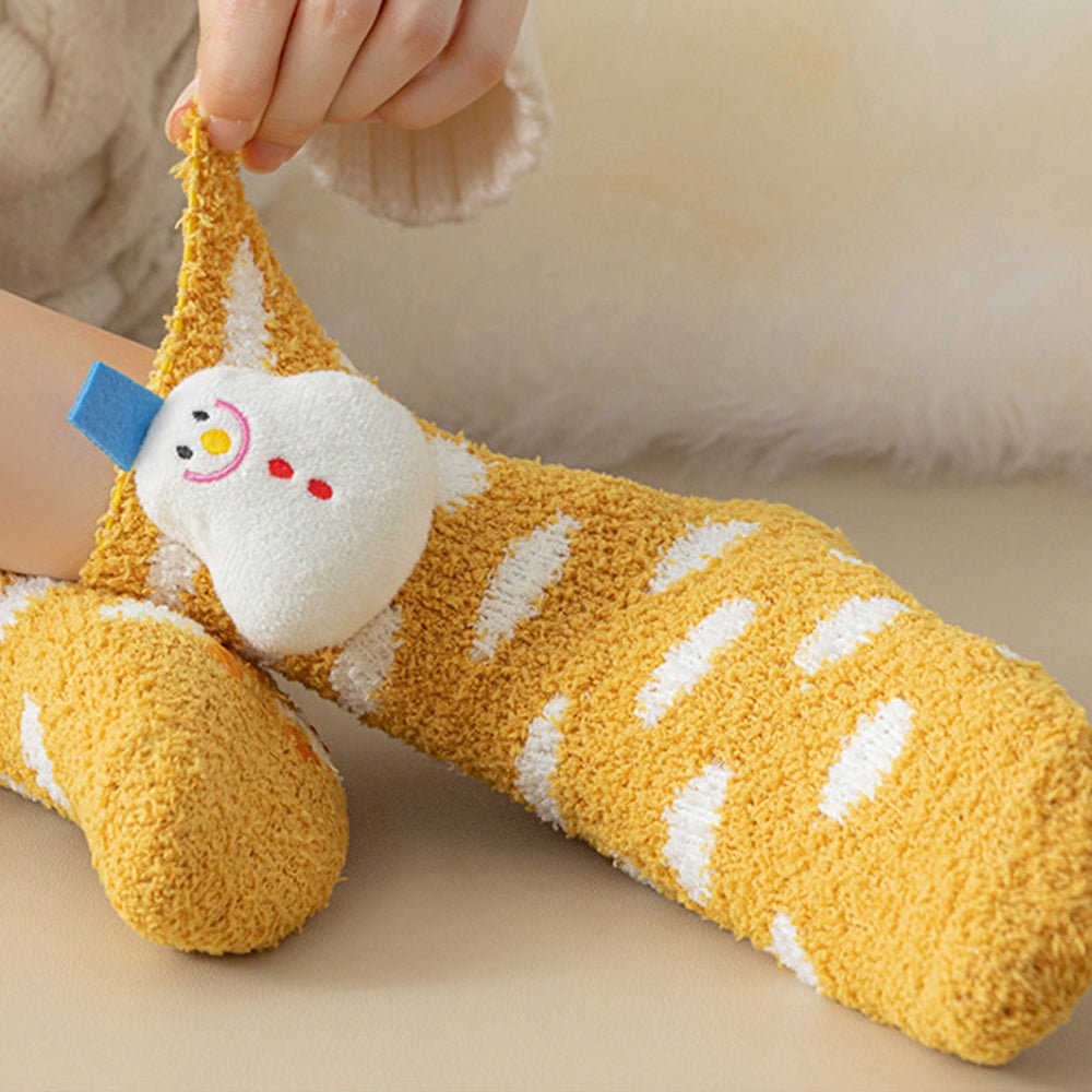 Yellow Xmas Snowman theme Woolen Christmas Socks for Infants (0-12) months - Little Surprise BoxYellow Xmas Snowman theme Woolen Christmas Socks for Infants (0-12) months