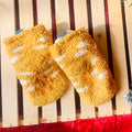 Yellow Xmas Snowman theme Woolen Christmas Socks for Infants (0-12) months - Little Surprise BoxYellow Xmas Snowman theme Woolen Christmas Socks for Infants (0-12) months