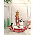 12 inches wooden Maroon Rocking Horse Nutcracker self standing Christmas Table Decor - Little Surprise Box12 inches wooden Maroon Rocking Horse Nutcracker self standing Christmas Table Decor