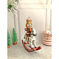 12 inches wooden Maroon Rocking Horse Nutcracker self standing Christmas Table Decor - Little Surprise Box12 inches wooden Maroon Rocking Horse Nutcracker self standing Christmas Table Decor