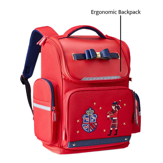 14.5inch, Red British Theme Ergonomic School Backpack for Kids - Little Surprise Box14.5inch, Red British Theme Ergonomic School Backpack for Kids