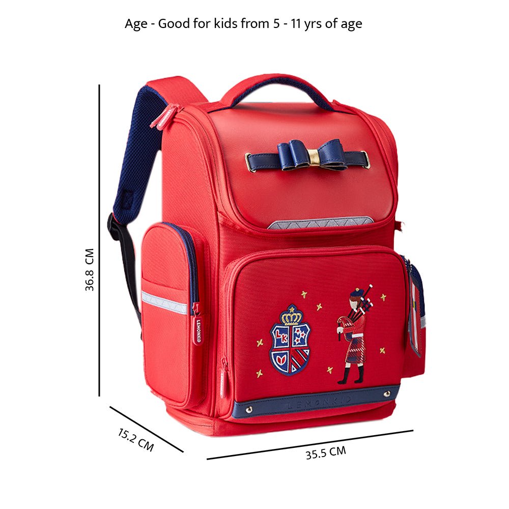 14.5inch, Red British Theme Ergonomic School Backpack for Kids - Little Surprise Box14.5inch, Red British Theme Ergonomic School Backpack for Kids