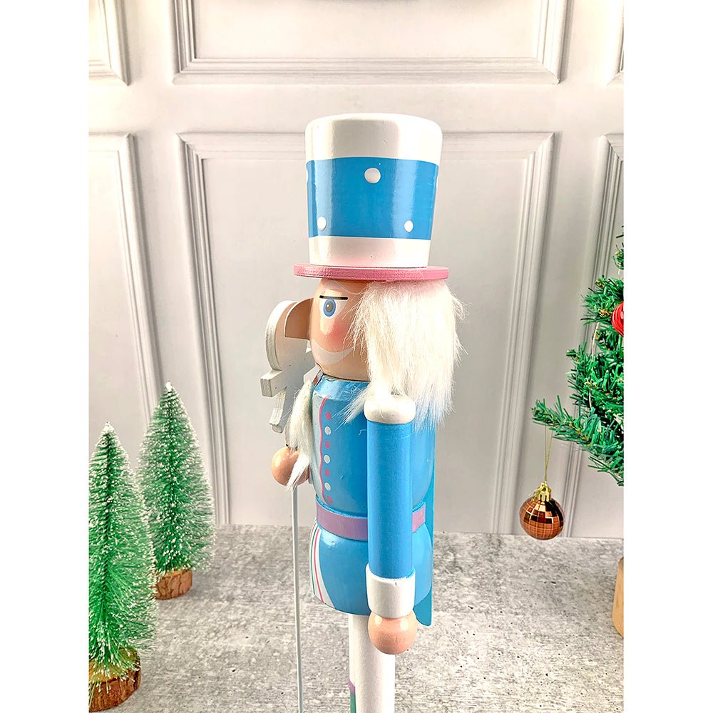 15 inches wooden Pastel Blue Lollipop Nutcracker self standing Christmas Table Decor - Little Surprise Box15 inches wooden Pastel Blue Lollipop Nutcracker self standing Christmas Table Decor