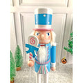 15 inches wooden Pastel Blue Lollipop Nutcracker self standing Christmas Table Decor - Little Surprise Box15 inches wooden Pastel Blue Lollipop Nutcracker self standing Christmas Table Decor