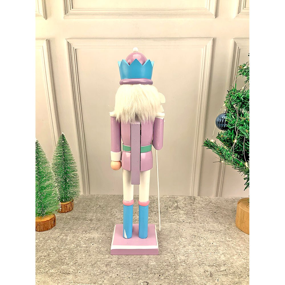 15 inches wooden Pastel Purple Candycane Nutcracker self standing Christmas Table Decor - Little Surprise Box15 inches wooden Pastel Purple Candycane Nutcracker self standing Christmas Table Decor