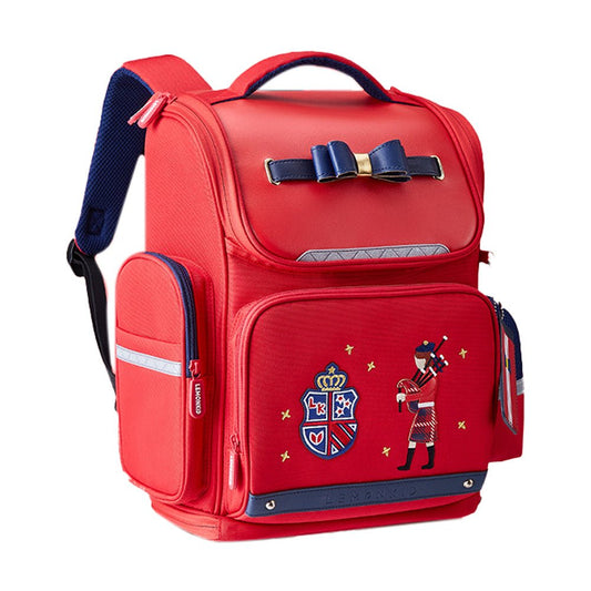 15.5inch, Red Bow London Theme Ergonomic School Backpack for Kids - Little Surprise Box15.5inch, Red Bow London Theme Ergonomic School Backpack for Kids