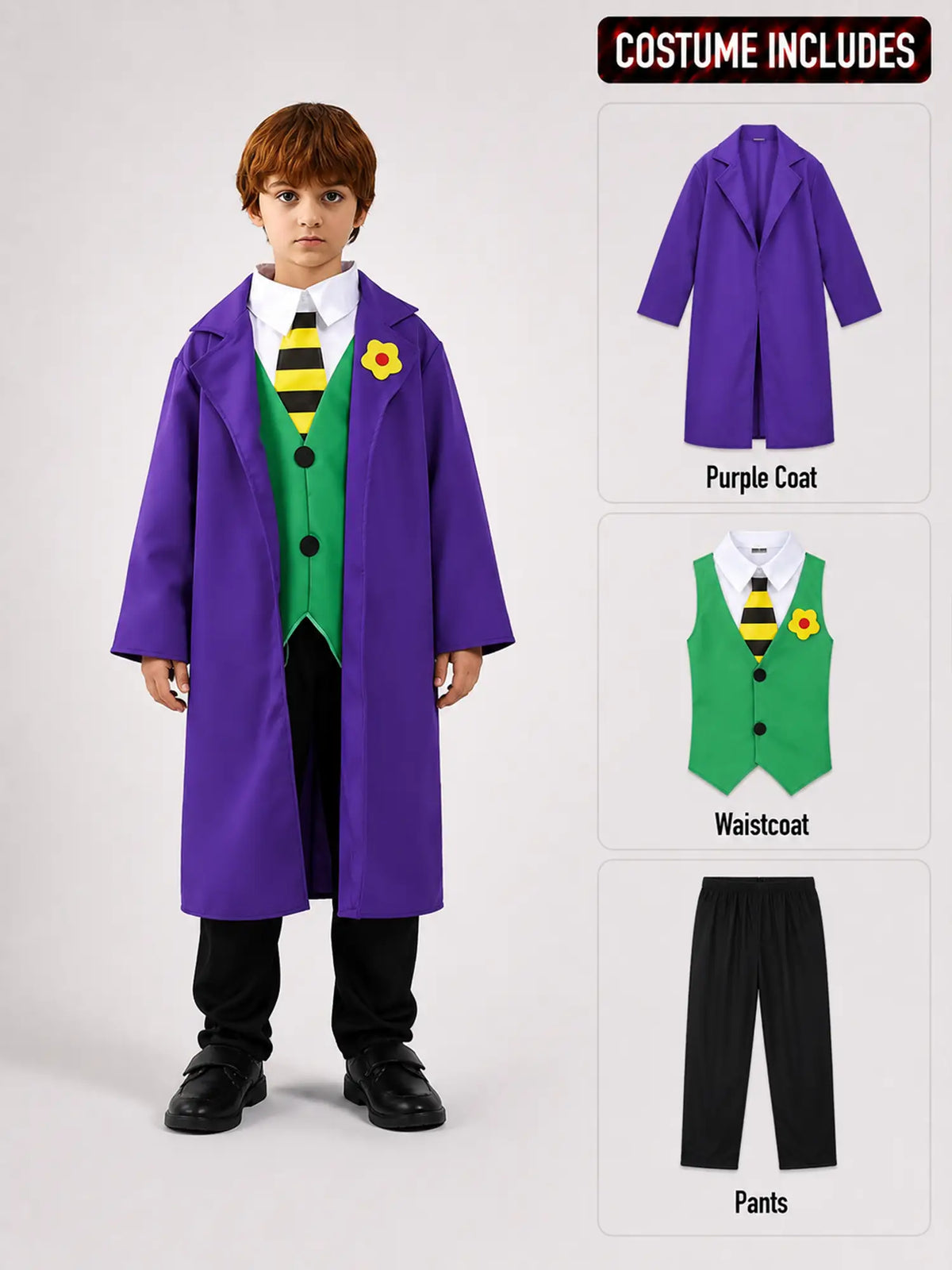 The Superhero Joker Theme Kids Halloween Costume