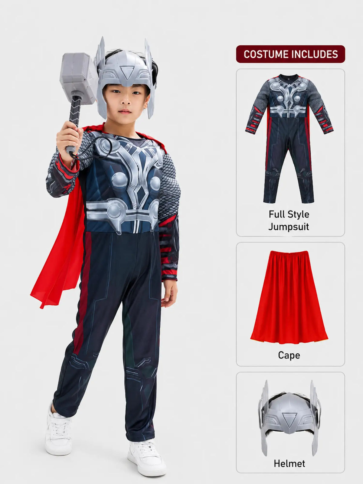 Hammer Superhero ,Kids Halloween Costume Fancy Dress Up