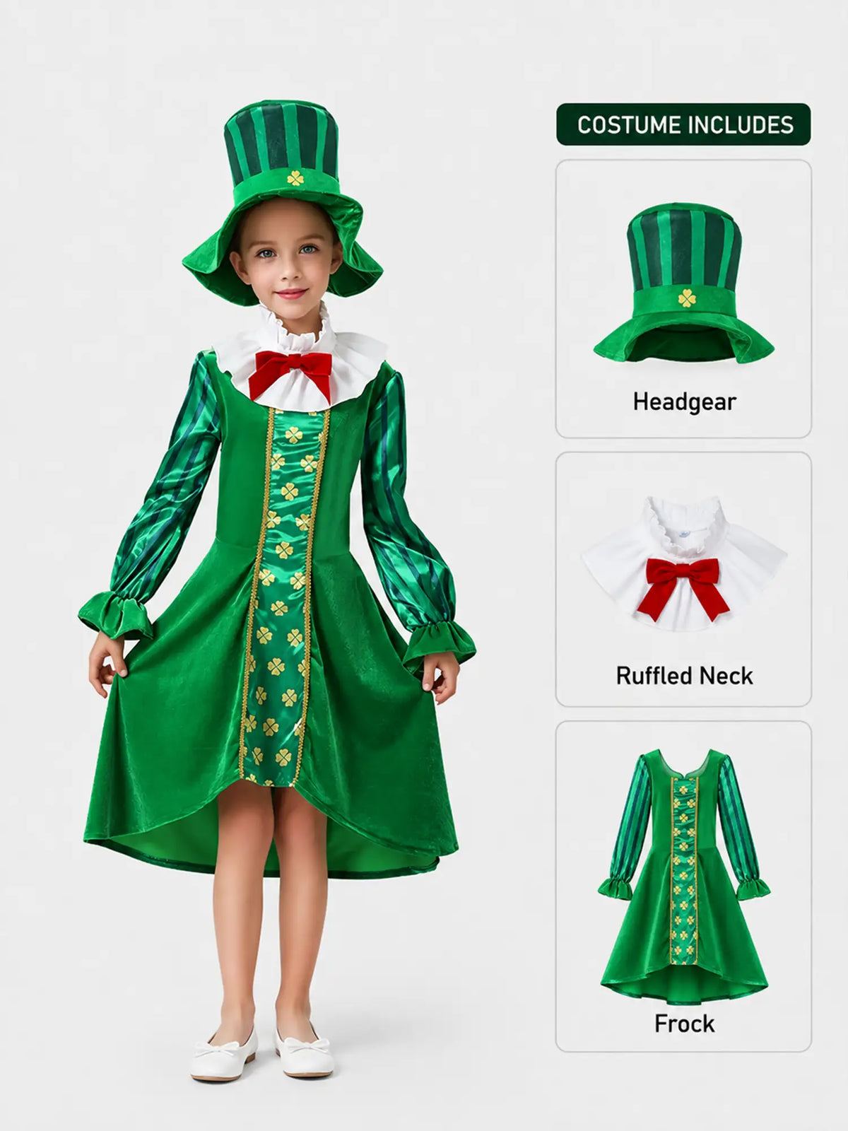 St.Patricks Day costume for Girls,Kids Halloween Costume Dress Up