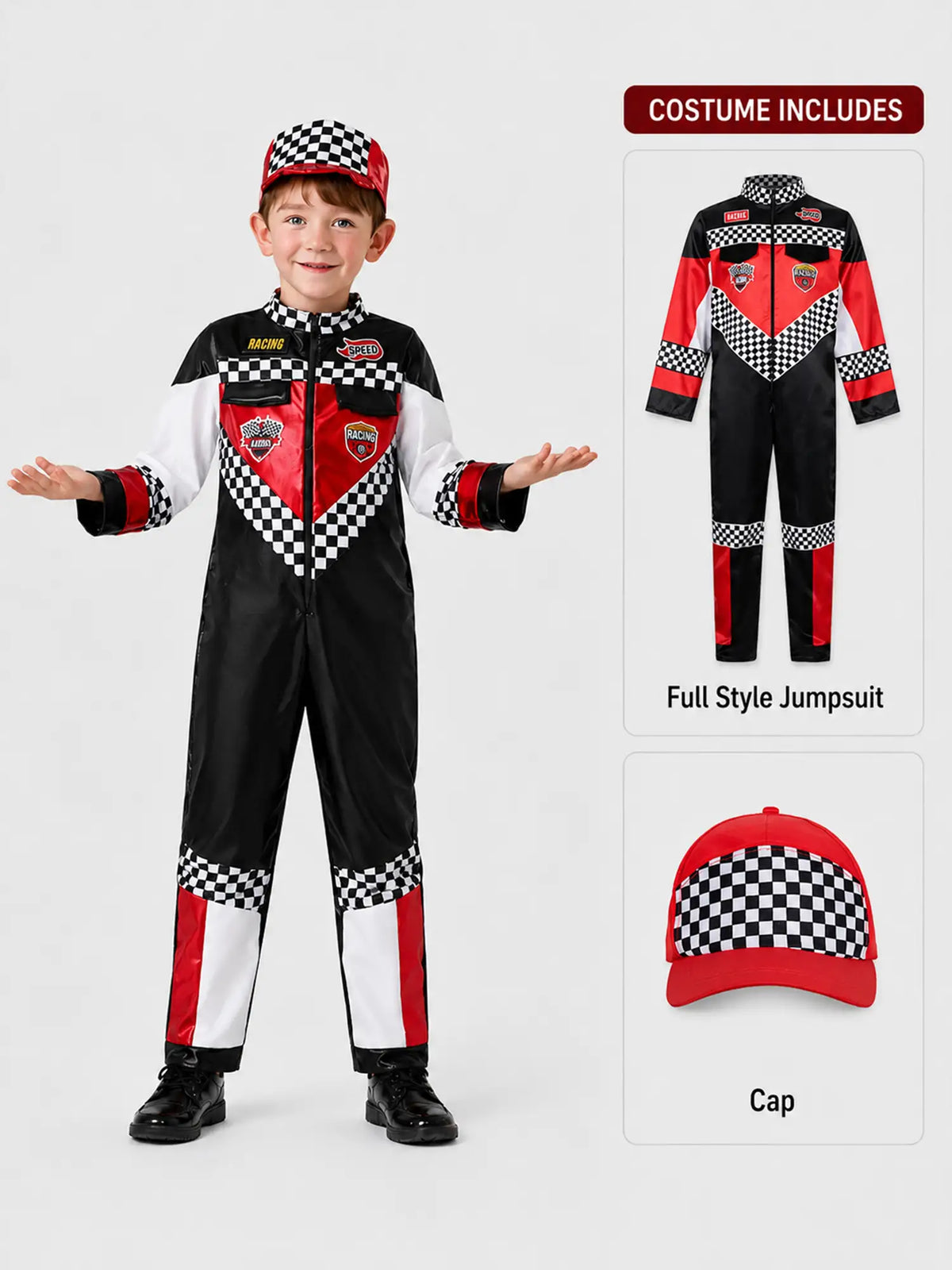 Speed Racing Car Rider costume,Kids Halloween Costume Fancy Dress Up