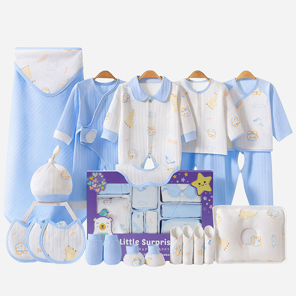 22pcs Blue Penguin Newborn Baby Girl/ Boy Gift Box , all season wear Gift Hamper, (0 - 12 months)