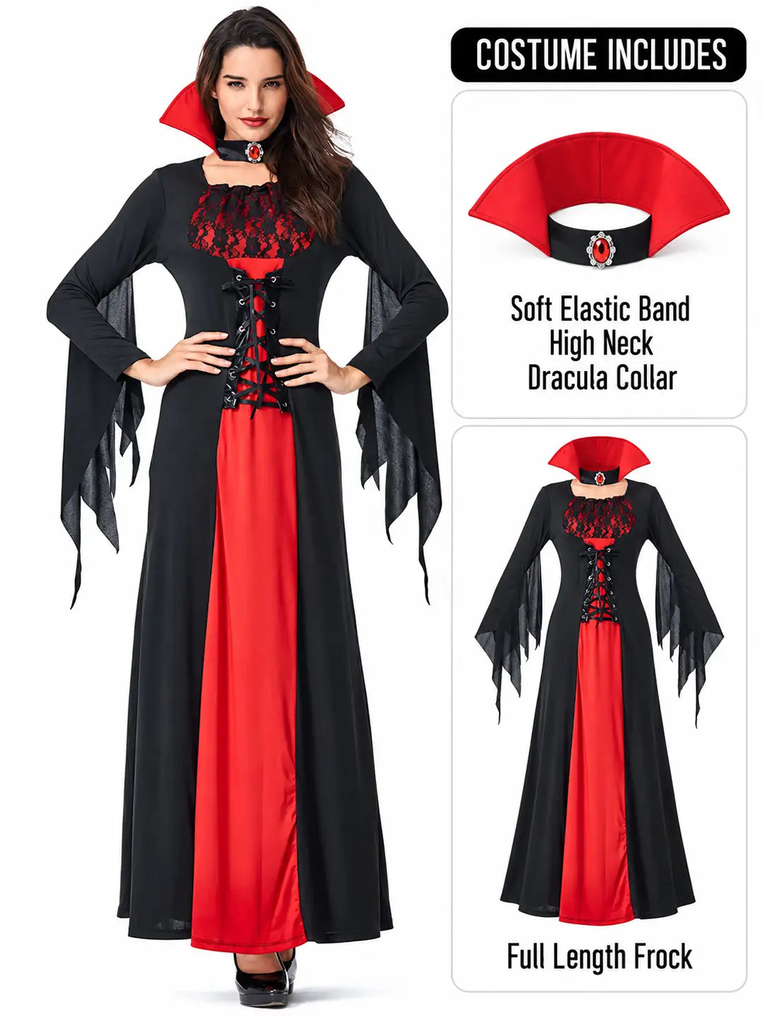 Dracula Lady Halloween costume Fancy Dress Up
