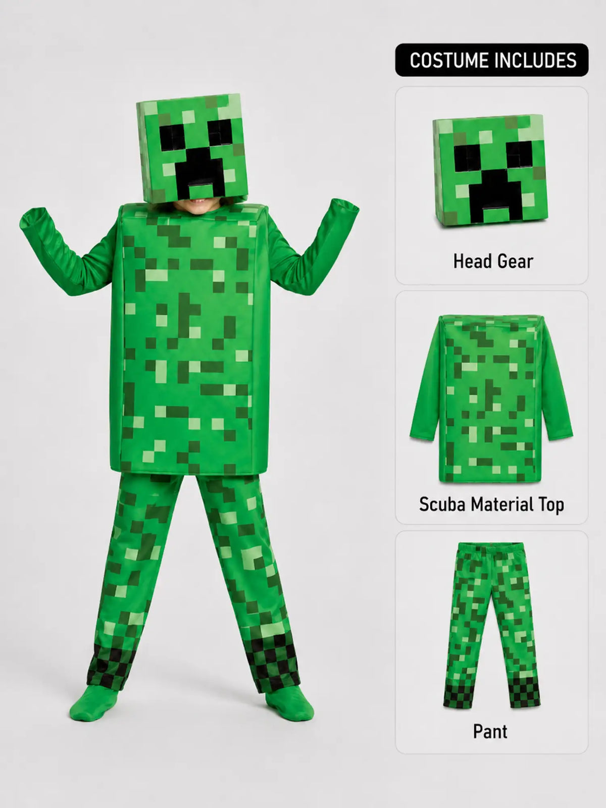 Videogame Creeper , Kids Halloween Costume Fancy Dress Up