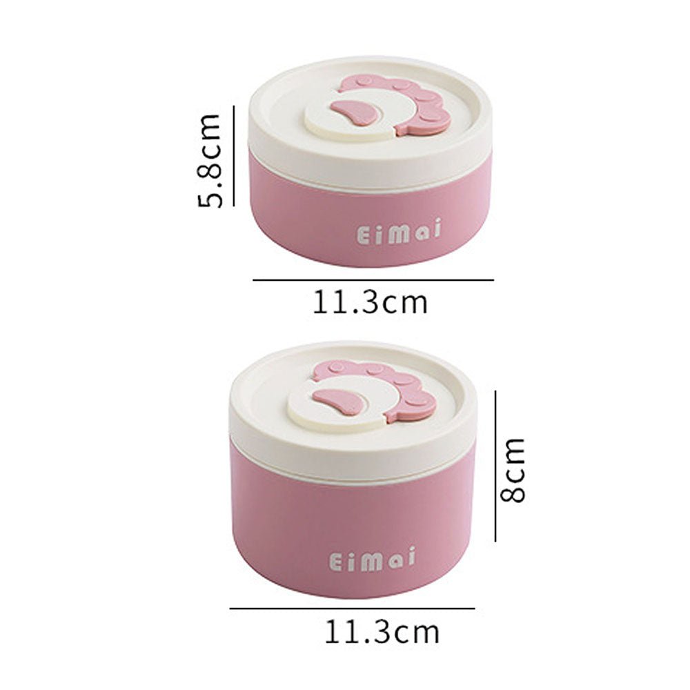 2 pcs Cream and pink Tiffin Set Stainless Steel Lunch Box with Cover for Kids and Adults - Little Surprise Box2 pcs Cream and pink Tiffin Set Stainless Steel Lunch Box with Cover for Kids and Adults