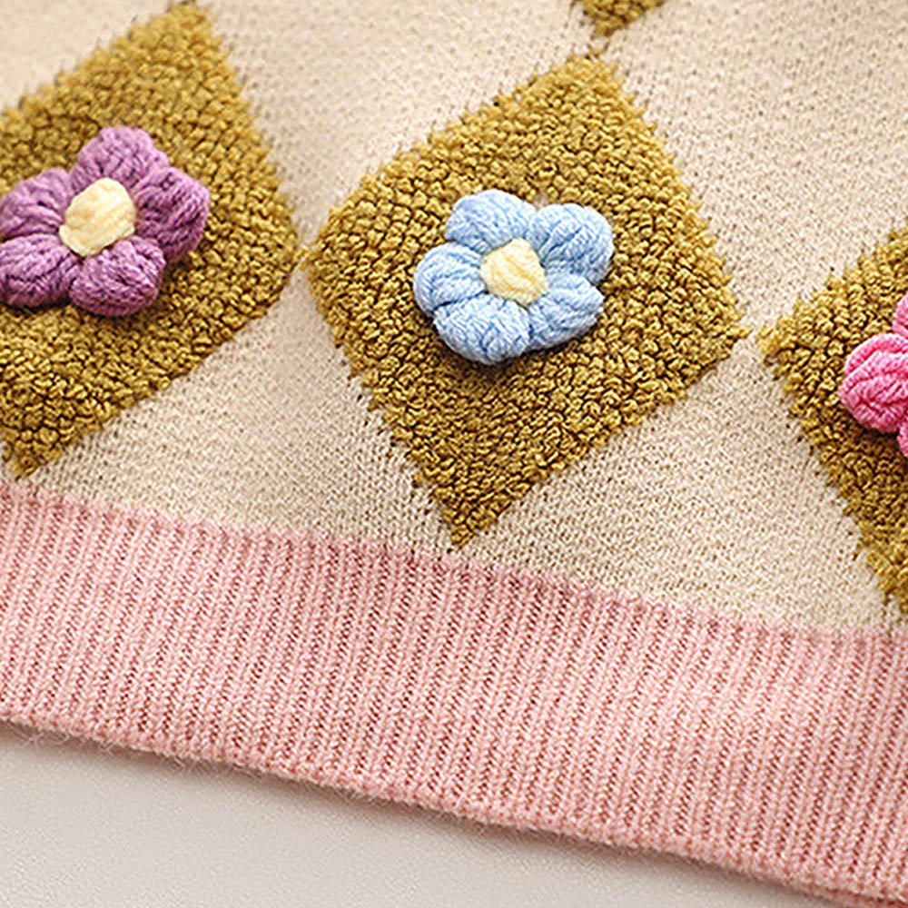 2 pcs Occur Diamond Floral Cardigan and Skirt Winter wear set - Little Surprise Box2 pcs Occur Diamond Floral Cardigan and Skirt Winter wear set