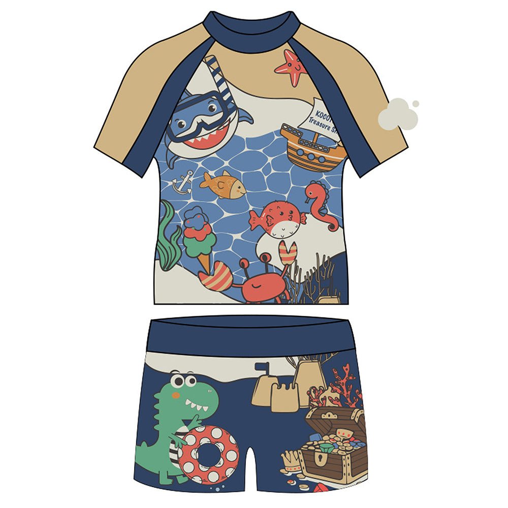 2 PCS Under Sea theme Tshirt & Shorts set Swimwear for Kids & Toddlers - Little Surprise Box2 PCS Under Sea theme Tshirt & Shorts set Swimwear for Kids & Toddlers