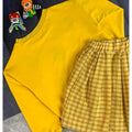 2 pcs Yellow Pineapple Sweatshirt, Skirt Winterwear set for Girls - Little Surprise Box2 pcs Yellow Pineapple Sweatshirt, Skirt Winterwear set for Girls