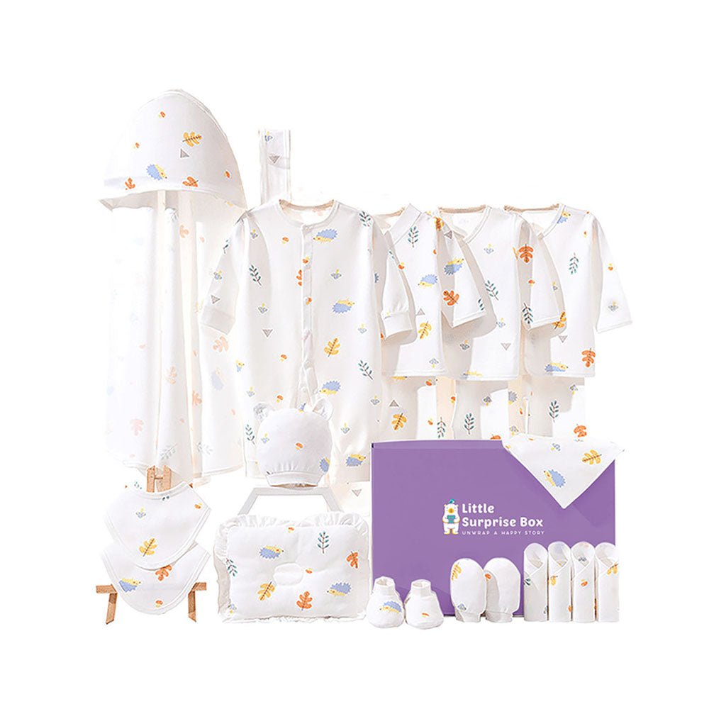 20 Pcs White Woodland Newborn Baby Girl/ Boy All Season Wear Gift Hamper Box - Little Surprise Box20 Pcs White Woodland Newborn Baby Girl/ Boy All Season Wear Gift Hamper Box