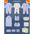 21 Pcs Baby Blue Tiger Newborn Baby Girl/ Boy All Season Wear Gift Hamper With Suitcase - Little Surprise Box21 Pcs Baby Blue Tiger Newborn Baby Girl/ Boy All Season Wear Gift Hamper With Suitcase