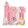 21 Pcs Baby Pink Tiger Newborn Baby Girl/ Boy All Season Wear Gift Hamper With Suitcase - Little Surprise Box21 Pcs Baby Pink Tiger Newborn Baby Girl/ Boy All Season Wear Gift Hamper With Suitcase