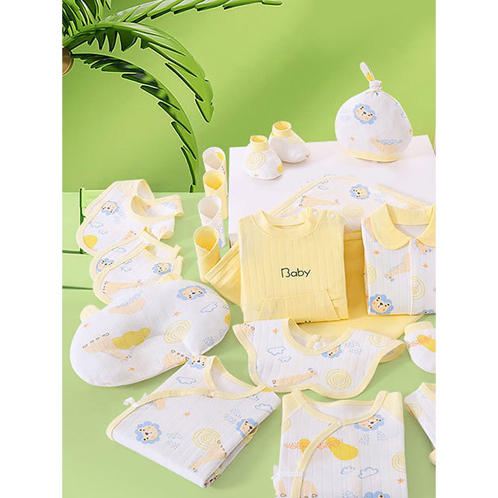 22 pcs Lemon Yellow Jungle Mini Suitcase style Newborn Hamper for Baby Boy/Baby Girl. 0-6 months - Little Surprise Box22 pcs Lemon Yellow Jungle Mini Suitcase style Newborn Hamper for Baby Boy/Baby Girl. 0-6 months