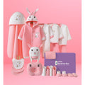 22 pcs Pink & White Dual 3d ear Rabbit, Newborn Baby Hamper Box - Little Surprise Box22 pcs Pink & White Dual 3d ear Rabbit, Newborn Baby Hamper Box