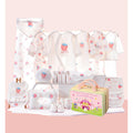 22 Pcs White Strawberry Newborn Baby Girl/ Boy All Season Wear Gift Hamper With Suitcase - Little Surprise Box22 Pcs White Strawberry Newborn Baby Girl/ Boy All Season Wear Gift Hamper With Suitcase