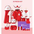 22 Pcs Winter Wear White & Red Bunny Newborn Baby Girl/ Boy Gift Hamper Box - Little Surprise Box22 Pcs Winter Wear White & Red Bunny Newborn Baby Girl/ Boy Gift Hamper Box