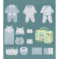 23 pcs Mint Green & White Ted Face, Newborn baby Hamper Box - Little Surprise Box23 pcs Mint Green & White Ted Face, Newborn baby Hamper Box