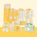 23 pcs Yellow & white Ted Face, Newborn Baby Hamper Box - Little Surprise Box23 pcs Yellow & white Ted Face, Newborn Baby Hamper Box