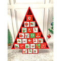 24 days, Wooden Red Tree Shape Advent Calendar for Christmas - Little Surprise Box24 days, Wooden Red Tree Shape Advent Calendar for Christmas