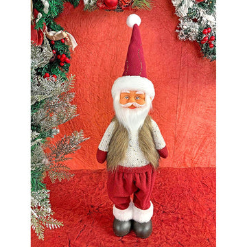 24 inches Cream Maroon Gold self Standing Santa Christmas Table Décor - Little Surprise Box24 inches Cream Maroon Gold self Standing Santa Christmas Table Décor