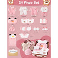 24 pcs Pink Scallop Mini Suitcase style Newborn Hamper for Baby Boy/Baby Girl. 0-6 months - Little Surprise Box24 pcs Pink Scallop Mini Suitcase style Newborn Hamper for Baby Boy/Baby Girl. 0-6 months