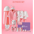 24 Pcs Winter Wear,White Pink Dual Bunny Newborn Baby Girl/ Boy Gift Hamper Box - Little Surprise Box24 Pcs Winter Wear,White Pink Dual Bunny Newborn Baby Girl/ Boy Gift Hamper Box