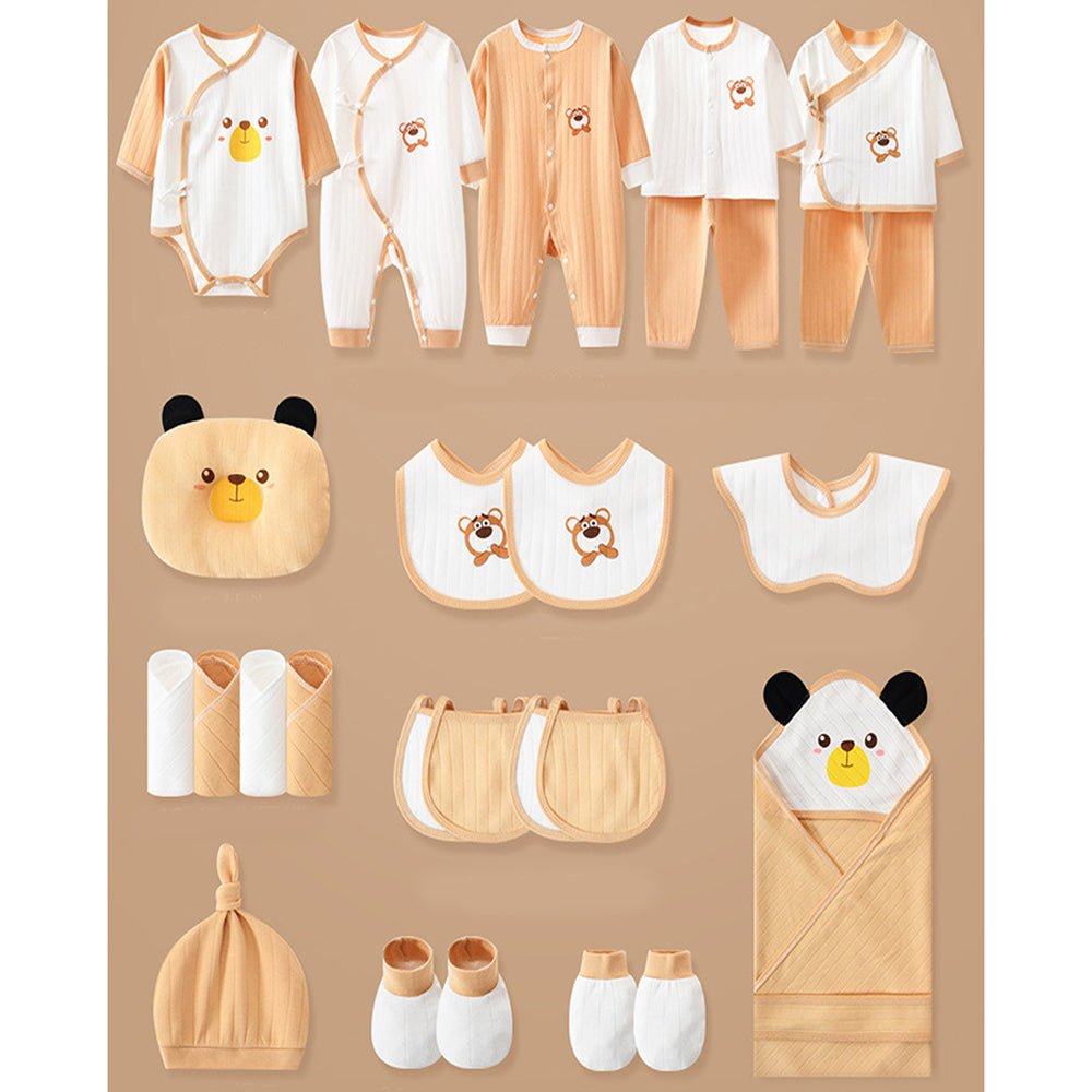 26 pcs Cream & brown Ted Mini Suitcase style Newborn Hamper for Baby Boy/Baby Girl. 0-6 months - Little Surprise Box26 pcs Cream & brown Ted Mini Suitcase style Newborn Hamper for Baby Boy/Baby Girl. 0-6 months