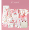 27 Pcs Pink Cherry Newborn Baby Girl/ Boy All Season Wear Gift Hamper With Suitcase - Little Surprise Box27 Pcs Pink Cherry Newborn Baby Girl/ Boy All Season Wear Gift Hamper With Suitcase