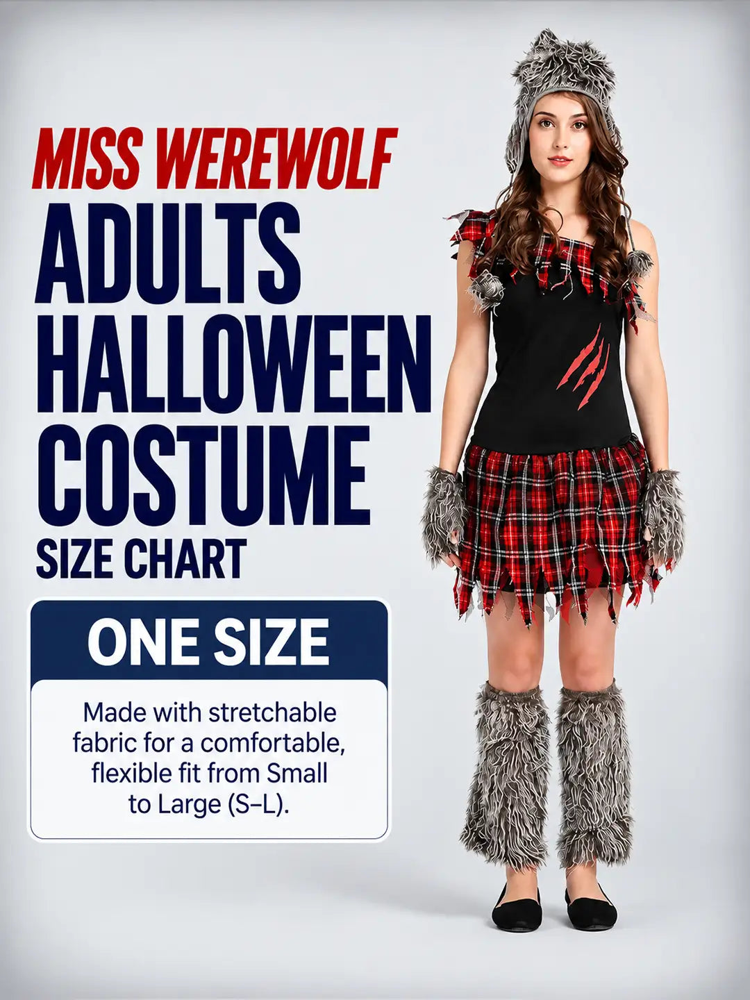 Miss Werewolf Adults Halloween Costume Dress Up
