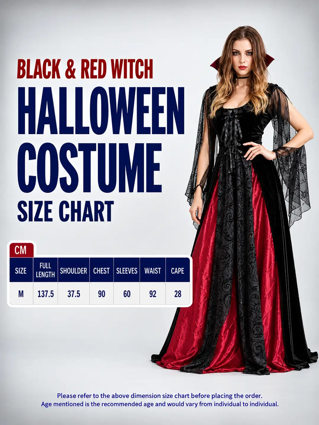 Black & Red Witch Adult Costume Fancy Dress Up