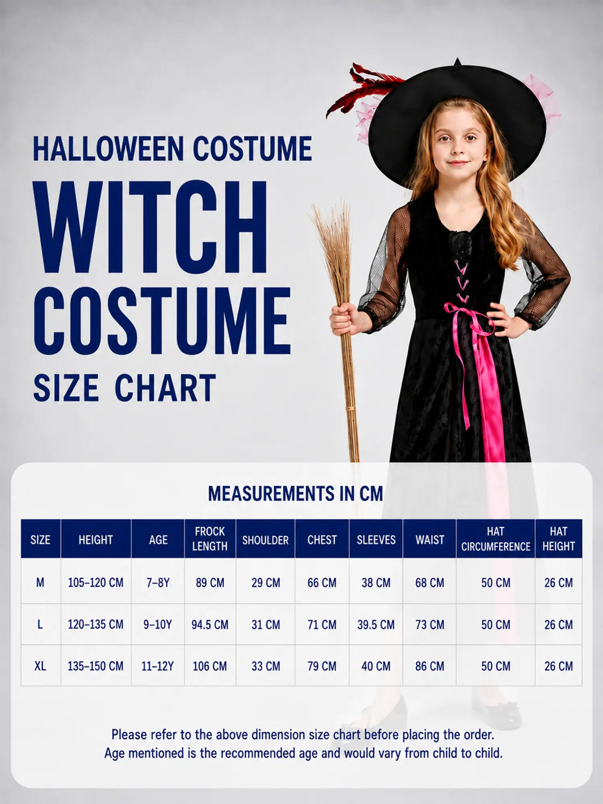 Black and Pink Witch , Kids Halloween Costume Fancy Dress Up