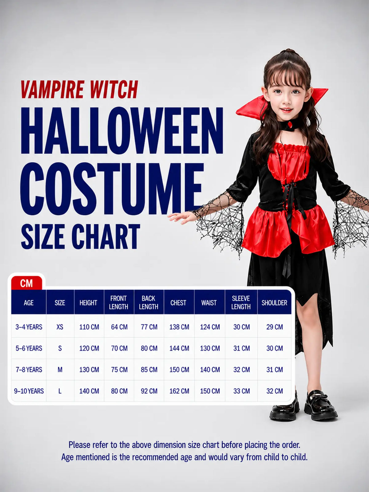 Vampire Witch Theme Kids Halloween Costume