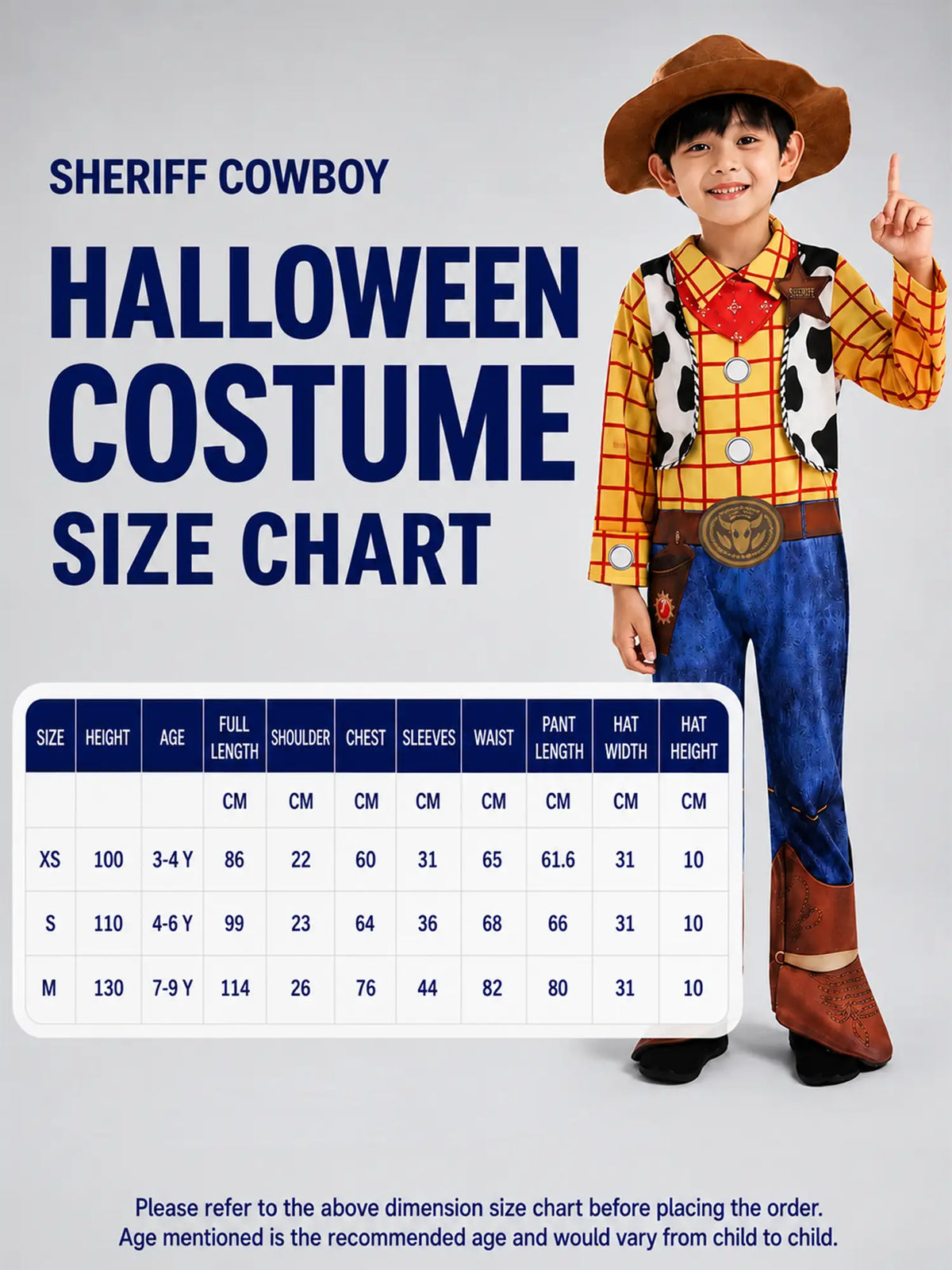 Sheriff Cowboy theme Kids Halloween Costume Fancy Dress Up